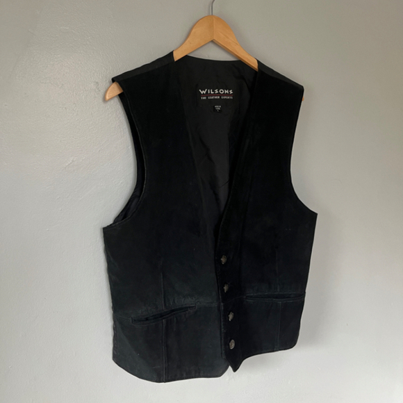 Wilsons Men's Black Suede Vest Large - Picture 4 of 9